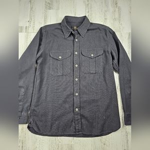 Frye Jet Black Long Sleeve Button Up Shirt Men's Size M